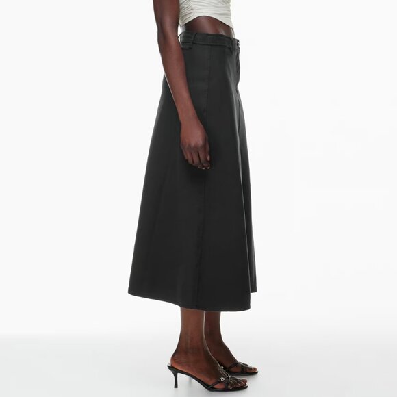 Aritzia Wilfred Charm Skirt Black High Waisted A Line Midi/ Maxi - Picture 2 of 11